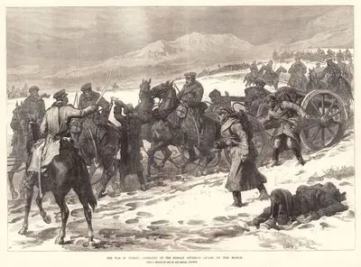 The War in Turkey, Artillery Of The Russian Imperial Guard On The March