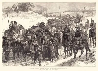 The War, Bulgarian Villagers Returning To Their Homes Under Russian Escort