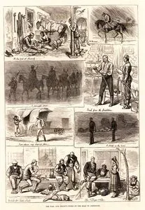 The War, Our Artist's Notes On The Road To Alexinatz- The Inn Yard At Alexinatz, On The Road, A Midnight Sketch, Fresh From The Grindstone, I Am Shown My Sleeping Place, A Sketch On The Road, Too Late For TheTable D'Hote, The Village Scribe