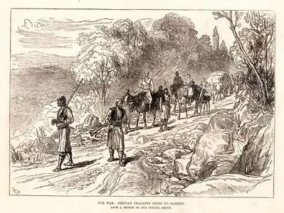 The War, Servian Peasants Going To Market