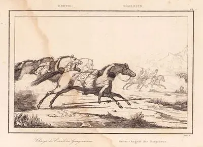 Bresil, Charge de Cavaliers Guaycourous-Brasilien, Reiter Angriff Der Guaycurus (Charge Of Guaycuru Horsemen)