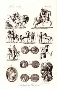 Numidi E Mauritani, Africa Vol.II. Tav.64. (Medals And illustrations Of Numidian And Mauritanian Horse Riders)