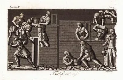 Fortificazioni, Eur. Vol V. Tav.21. (Roman Fortress Construction)