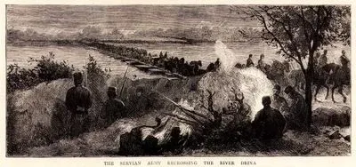 The Servian Army Recrossing The River Drina