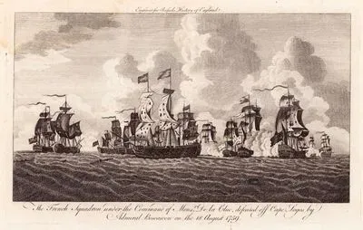 The French Squadron Under The Command Of Mons. De La Que, Defeated Off Cape Lagos By Admiral Boscawen On The 18 August 1759