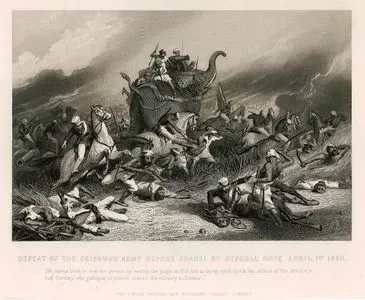Defeat Of The Peishwa's Army Before Jhansi By General Rose, April 1 1858-'The enemy tried to stop our pursuit by setting the jungle on fire; but nothing could check the ardour of the artillery and cavalry, who galloped in pursuit…"