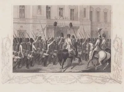 The Queen Receiving The Guards At Buckingham Palace On Their Return From The Crimea