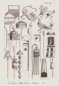 Emblemi Bandiere Insegne, Tav.79. (Japanese Flags, Emblems and Insignia Including Mythological Beasts (Kirin, Phoenix))