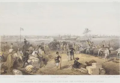Disembarkation of the Expedition to Kertch and the Blowing up of St. Paul's Battery (Plate 1)