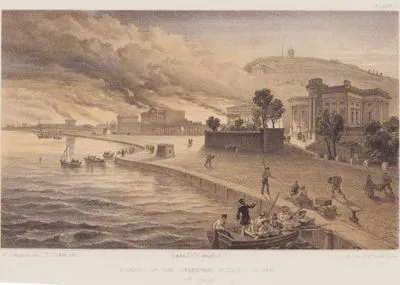 Burning of the Government Buildings at Kertch, 9th June 1855 (Plate 7)