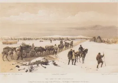 The Camp of the 1st Division, Looking North Towards the Camp of the 2nd Division. The Heights of Inkermann in the Distance. (Plate 18)