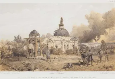 Church in the Rear of the Redan Looking North, Showing the Effects of Shot and Shell (Plate 21)