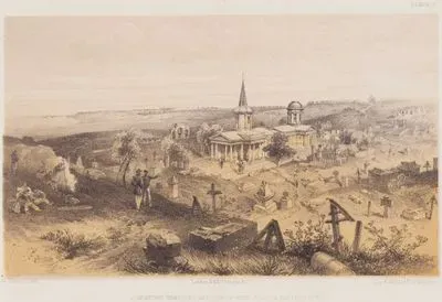 Quarantine Cemetery and Church With French Battery No.50 (Plate 31)