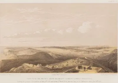 View From the Heights Above Balaklava Looking Towards Sebastopol, Shewing the Ground of the Battles of the 25th Octr. and the 5th Novr. 1854 and the Line of our Defences Since the 25th Oct. (Plate 32)