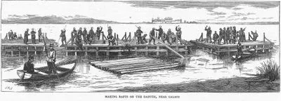 The War İn The East-With The Russians On The Danube-Making The Rafts On The Danube, Near Galatz