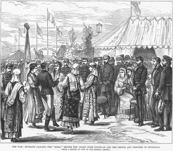 The War, Roumans Dancing The "Hora" Before The Grand Duke Nicholas And The Prince And Princess Of Roumania