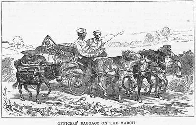 Officers' Baggage On The March