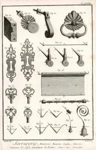 Serrurerie, Heurtoirs, Boutons, Gaches, Entrees, Anneaux De Cless, Garnitures De Poulies, Stors Et Sonnettes