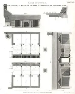 Agriculture, The Piggery At His Grace The Duke Of Bedford's Farm At Woburn Abbey, Plate XL.