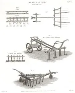 Agriculture, Cultivators, Mr. C.Western's Double Cultivator, Mr. Roger's Bean Cultivator, Plate X.