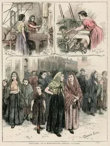 Sketches At Manchester Cotton Factory-First process The Opener, Last Process The Lome And Dinner Time