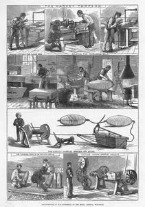 Manufacture Of War Materials At The Royal Arsenal, Woolwich-The Harvey Torpedo- Making Fittings For Outer Case, Making The Exploding Bolt,Making The Outer Case, Shaping The Cork Buoys, The Harvey Torpedo Arranged For Action-The Finishing Touch to Palliser Shells- Cutting Henry Martini Bullets