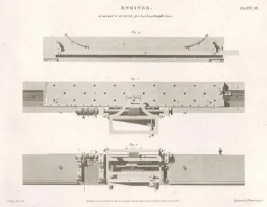 Engines, Ramsden's Engine For Dividing Straight Lines, Plate XII.