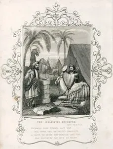 The Israelites Encamped, Exod. Ch. 13. V. 20.-Encamped Near Etham's Mazy Way, God Gives The Wandering Israelite,
 A Cloud to Guide Him Through The Day, Fire Indicates His Path By Night