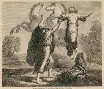 Elijah Ascending to Heaven in The Presence Of Elisha