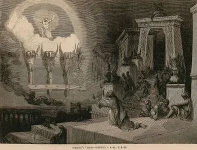 Ezekiel's Vision, Ezekiel, 1. 4-28, X. 8-22.