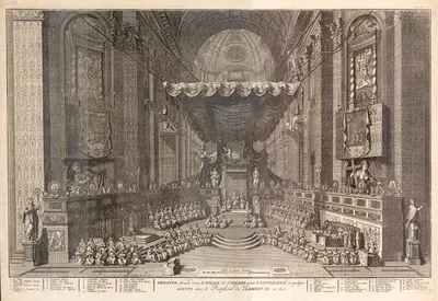 Theatre Dresse Dans L'Eglise de St. Pierre Pour la Canonisation de Quelques Saints Sous le Pontificat de Clement XI. en 1712