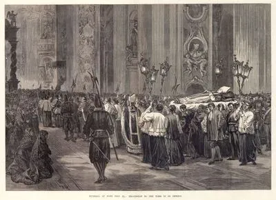 Funeral Of Pope Pius IX, Procession To The Tomb in St.Peters