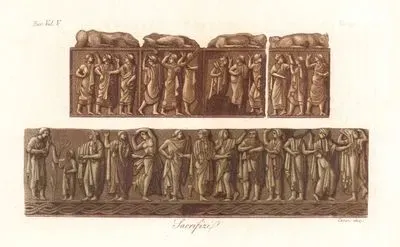 Sacrifizi, Eur. Vol V. Tav.19.(Etruscsan Animal Sacrificial Rites)