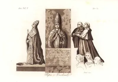 Papa e Cardinali, Eur. Vol V. Tav.31. (Pope And Cardinals)