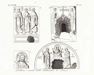 Pitture Cavate Dalle Catacombe Di Roma, Eur. Vol VIII. Tav.21. (Religious Paintings From The Catacombs Of Rome)