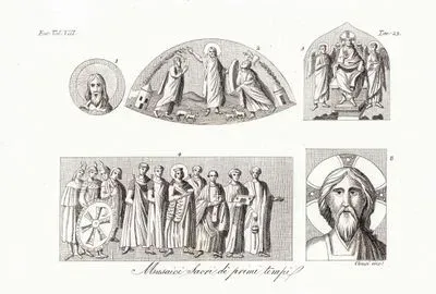 Musaici Sacri De Primi Tempi, Eur. Vol VIII. Tav.22. (Religious Mosaics Of The Early Times in italy)