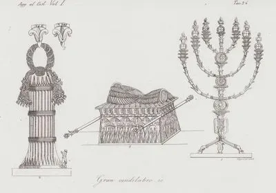 Gran Candelabro ec., Agg.Al Cost. Vol.1 Tav 34. (Candlestick, Ark Of The Covenant..)