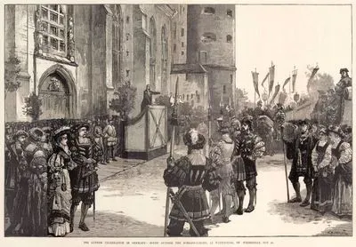 The Luther Celebration in Germany, Scene Outside The Schloss-Kirche, At Wittenberg, on 
Wednesday, Oct. 31