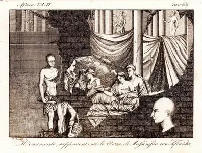 Monumento Rappresento Le Nozze Di Massinissa Con Sofonisba, Africa Vol.II. Tav.63. (The Marriage Of King Massinissa of Numidia With Sofonisba)