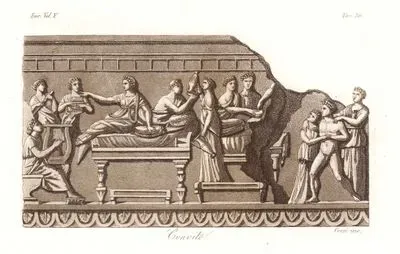 Convito, Eur. Vol V. Tav.30. (Etruscans' Banquet)