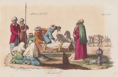 Funerali, Africa Vol. II. Tav.68. (Burial (Funeral) Ceremony of a Berbers in The North Africa)