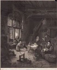 A Peasant Family in A Cottage Interior