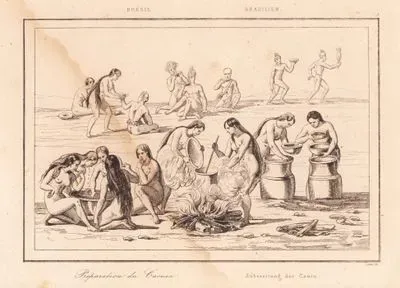 Bresil, Preparation Du Caouin-Brasilien, Zubereitung Des Cain (Preparation Of The 
Caouin (Manioc))