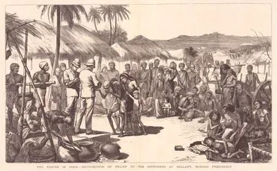 The Famina in India, Distribution Of Relief To Sufferers At Bellary, Madras Presidency