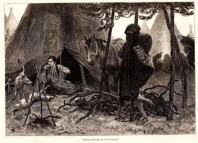 American Sketches-An indian Courtship