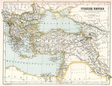 Turkish Empire-Rumania, Servia, Bulgaria &c. According To Treaty Of Berlin, July 1878