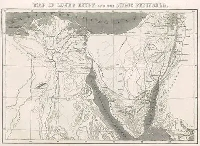 Map Of Lower Egypt And The Sinaic Peninsula