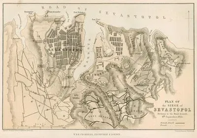 Plan Of The Siege Of Sevastopol, Previous To The Final Assault, 8th September 1855