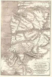 Map Of The Country Between The River Alma And Balaklava, illustrating The Advance Of The Allied Armies