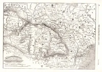 Map Of The Frontiers Of Austria & Russia